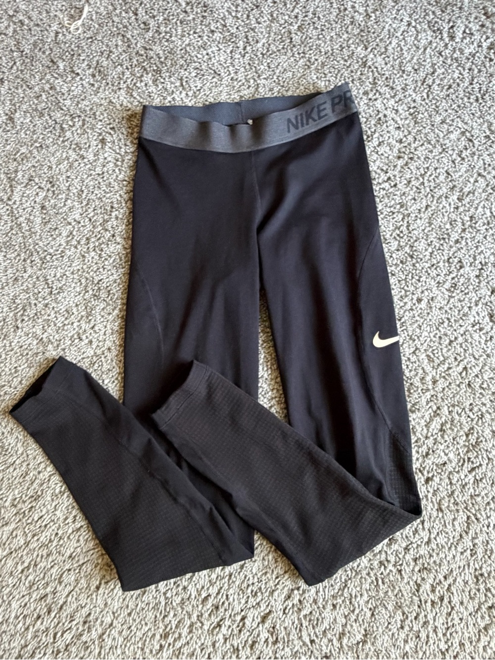 Nike   Pro black dri fit Performance Leggings with Grey Waistband